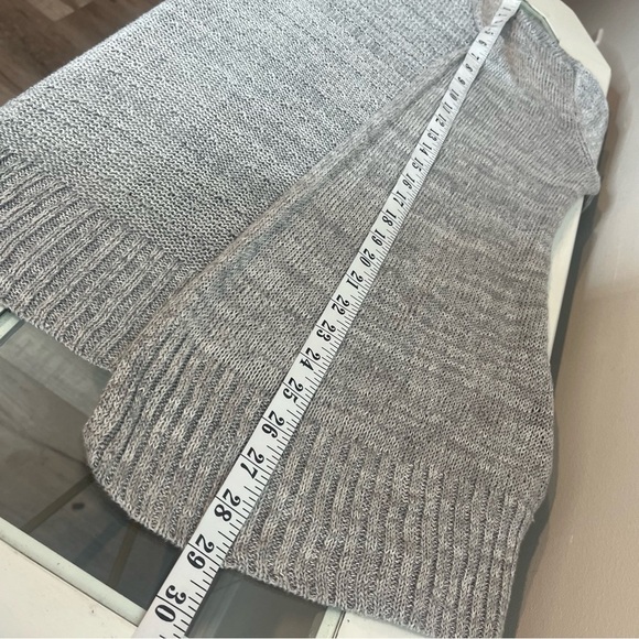 Eileen Fisher Women's Size Medium Grey 100% Organic Linen Loose Knit Cardigan - Picture 10 of 12